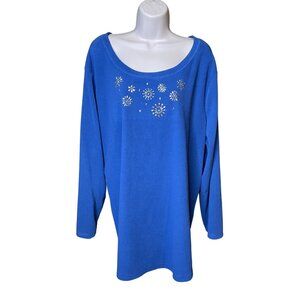 Just My Size Blue Fleece Pullover Sweat Shirt Plus Size 3X u